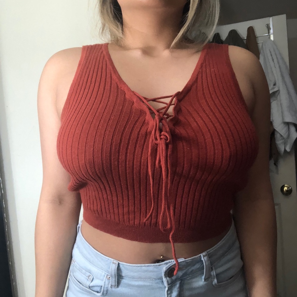 Orange crop top